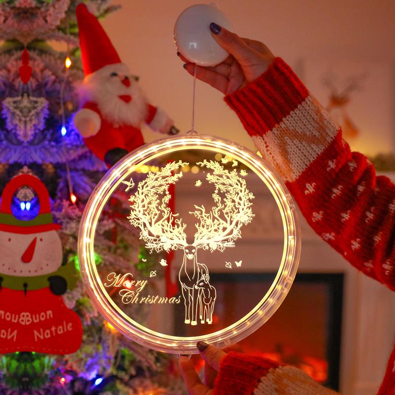 Battery-Operated LED Christmas Luminous Letter String Lights with Suction Cups