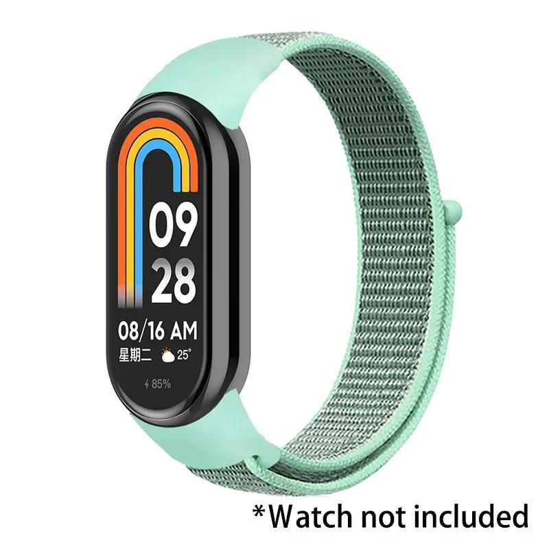 Nylon Loop Strap for Xiaomi Mi Band 9 8 7 6 5 4 3 Breathable Wristband Smartwatch Bracelet Sports Pulsera Watchband Miband 9 NFC
