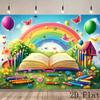 1pc Rainbow Book Backdrop Banner Suitable for Holiday Celebrations Wall Corridor Decoration Anniversaries