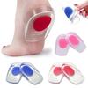 1 Pair Soft Silicone Gel Insoles for Heel Spurs Pain Foot Cushion Foot Massager Care Half Heel Insole Shoes Pads Height Increase