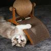 2-in-1 Solid Wood Cat Toy with Grinding Paw Design Wear-Resistant Sisal Scratch Board 2-in-1 Wooden Cat Scratching Ball for Cats