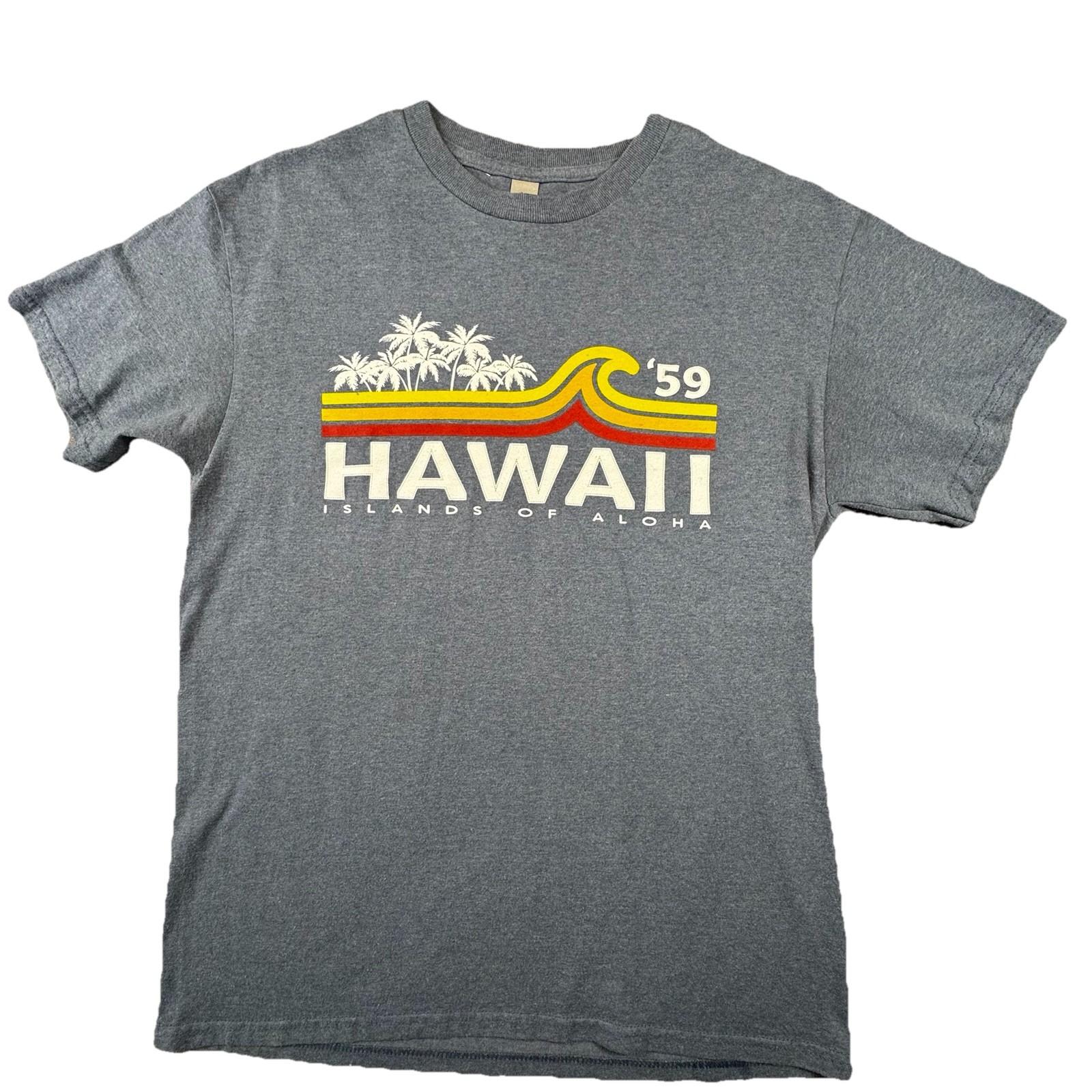Hawaii 59 Islands Of Aloha Graphic T Shirt Gray Gildan Mens Medium -727 Unisex T-Shirt S