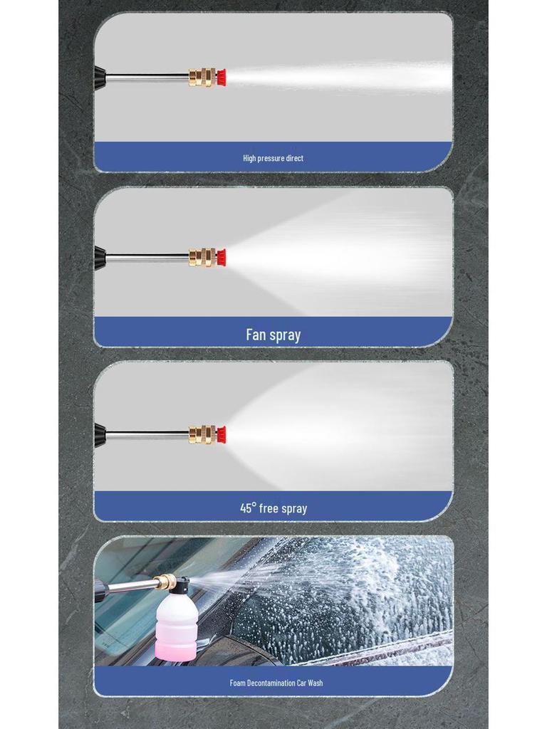 Portable High-Pressure Cordless Car Wash Gun with Rechargeable Battery