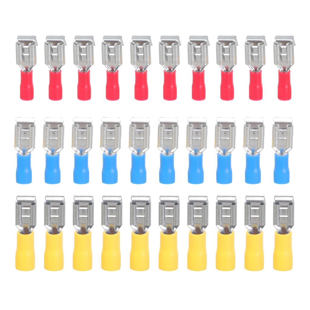 30/40pcs Piggyback Spade Connectors Quick Disconnect Kit Semi Insulated Female Male Crimp Terminals Wiring Accessories