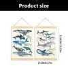 Educational Poster Whales Ocean Animal Poster for Kids Room Playroom Nursery Featurings Cute Animals Wood Hanger Frame