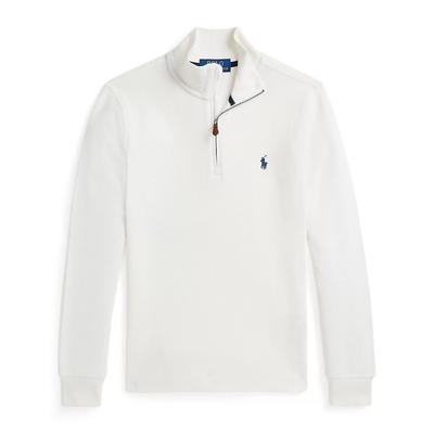 Polo Ralph Lauren Einfarbiges Small Pony Logo Stehkragen Halbreißverschluss Langarm Kinder Tops Weiß 323953023-003