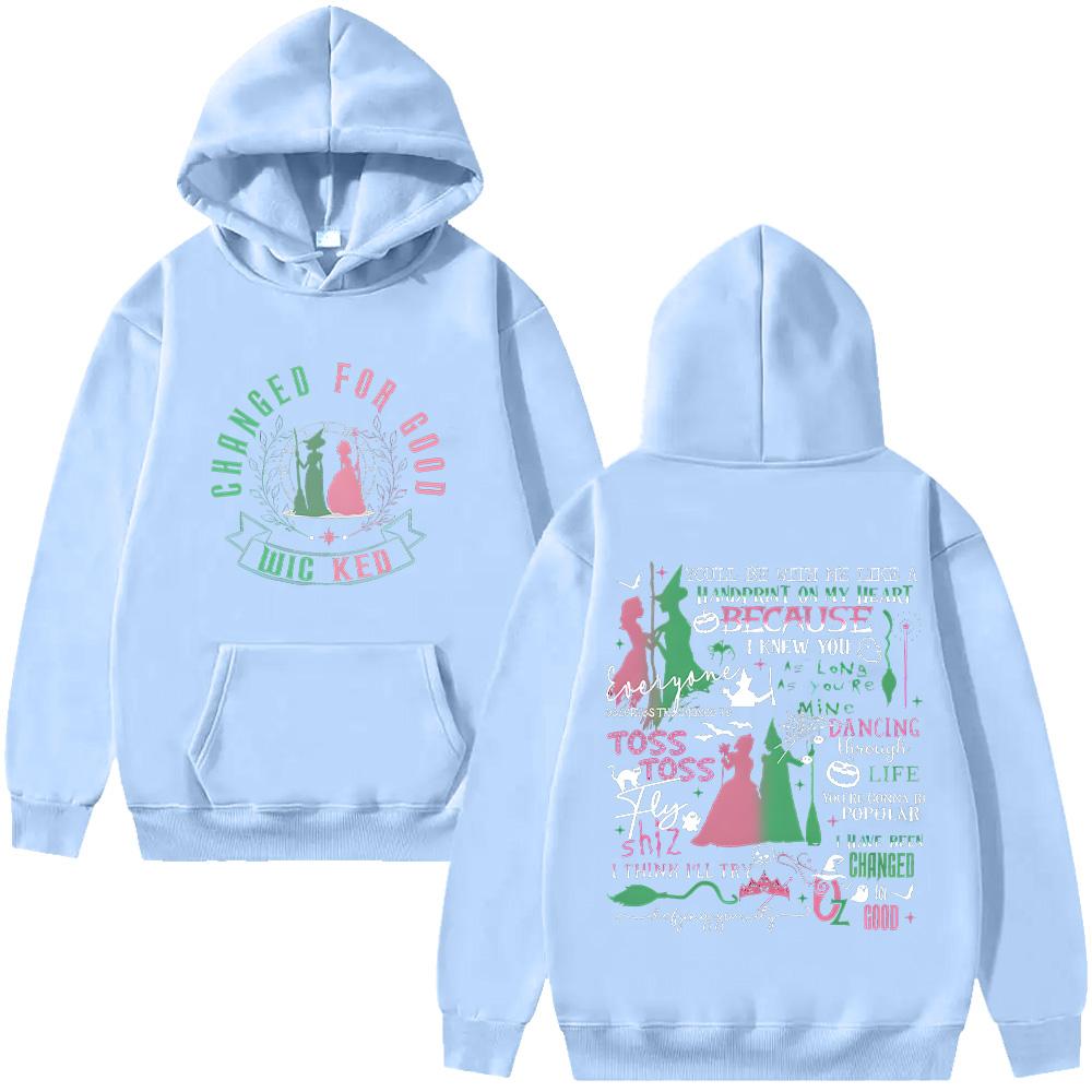 Wicked for Good Fantasy Movie Pullovers Unique New Pattern Versatile Hoodies Letter Print Sweatshirts Unisex Long Sleeve Hoody