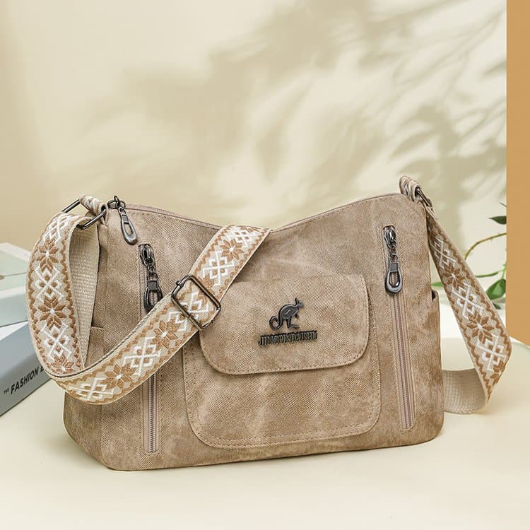 Retro ethnic style wide shoulder strap messenger bag single shoulder women s bag хаки