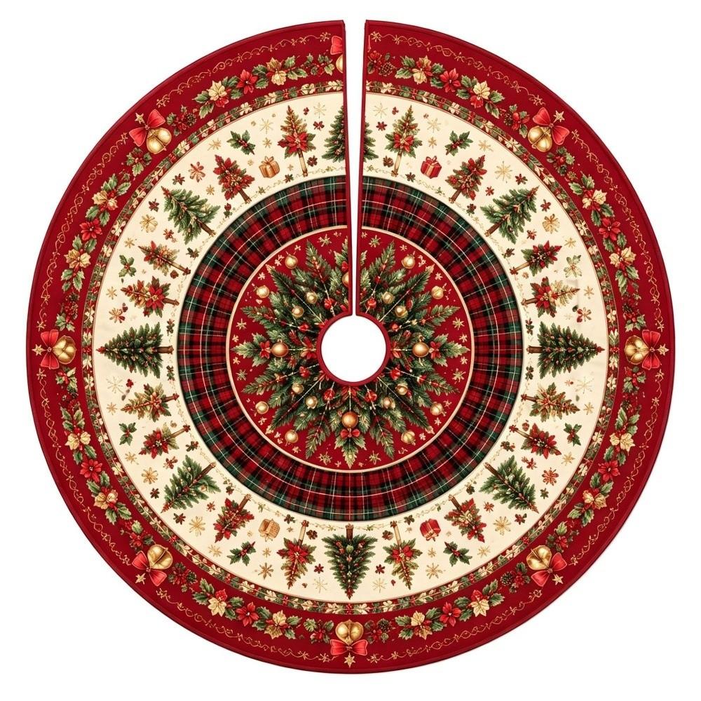 Large Size Christmas Tree Mat Round Xmas Tree Foot Cover Snowman Christmas Tree Skirts Indoor