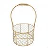Handheld Iron Gift Basket Portable Handle Golden Wire Versatile Metal Mesh Storage Holder for