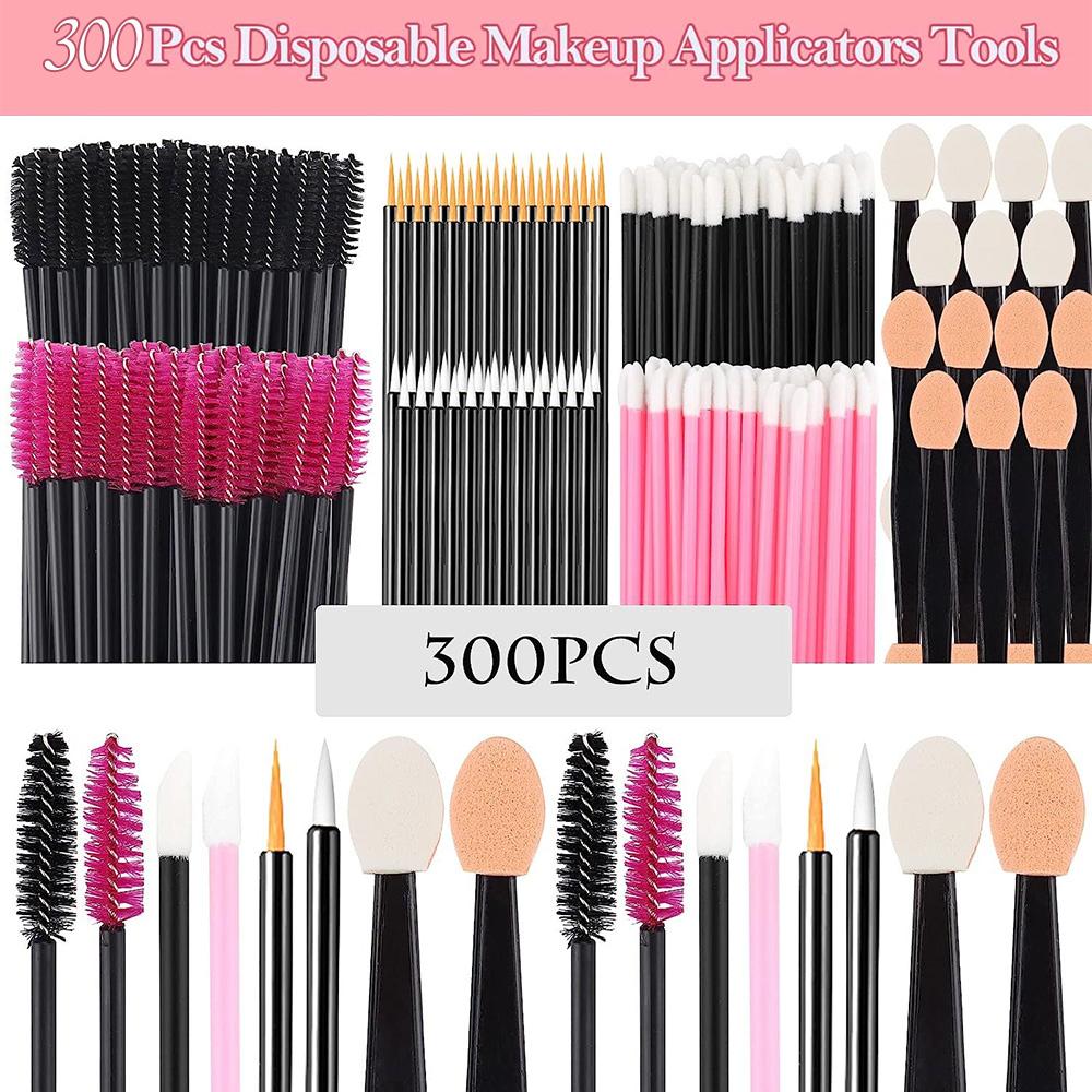 DisposableProfessionalMakeup BrushSet: Eyelash/Brow/Lip Brushes + Makeup Sponge Wedge | Portable Travel Kit, SanitaryHygie A-DH
