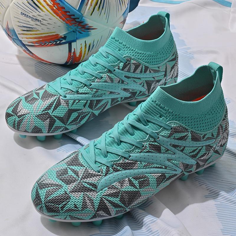 New camouflage high-top football shoes long nails broken nails football non-slip and wear-resistant unisex football shoes