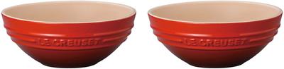 Le Creuset Multi-Bowl Bowl, 15 Cm, Cherry Red, Heat and Cold Resistant, Microwave and Oven Safe, Pack of 2 [Official Japanese Product]