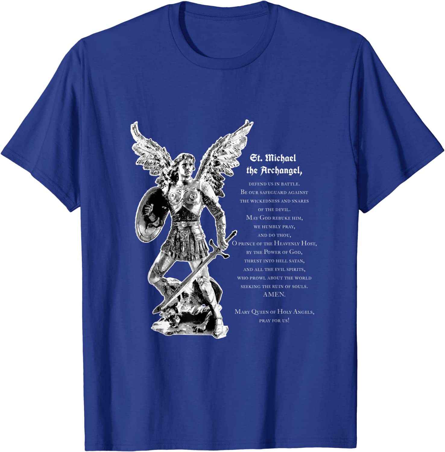Prayer To St Michael The Archangel Men TShirt Short Sleeve Casual 100 Cotton ONeck Summer T Shirt S