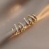 New Crystal Claw Stud Earrings Gold Color Alloy Earrings for Women Simple Design Cute Small Earrings Fashion Unusual Earrings