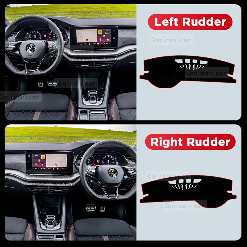 For SKODA Octavia 2020-2023 2022 Car Dashboard Cover Mat Sun Shade Pad Avoid Light Mat Instrument Carpet Protection Accessories