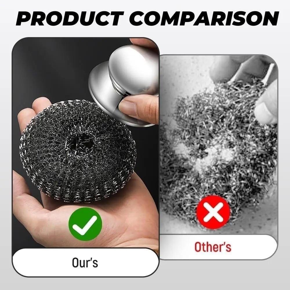 with Handles Dishwashing Wire Ball Stainless Steel Metal Scrubber  Dishes Cleaning