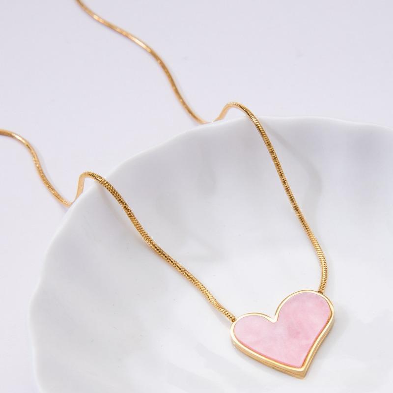 Collier en Acier Titane Amour - Polyvalent pour Femmes, Haut de Gamme, Printemps-Été, Luxe, Petite Échelle, Simple Chaîne de Collier