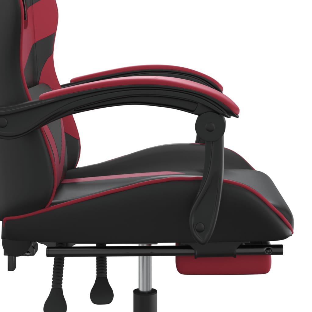 Gaming Chair with Footrest Black and Burgundy Artificial Leather