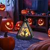 Halloween Pumpkin Lantern Witch Portable Carry Light Trick or Treat Decoration Party Scene Setup Props for Mantel Cabinet Decor