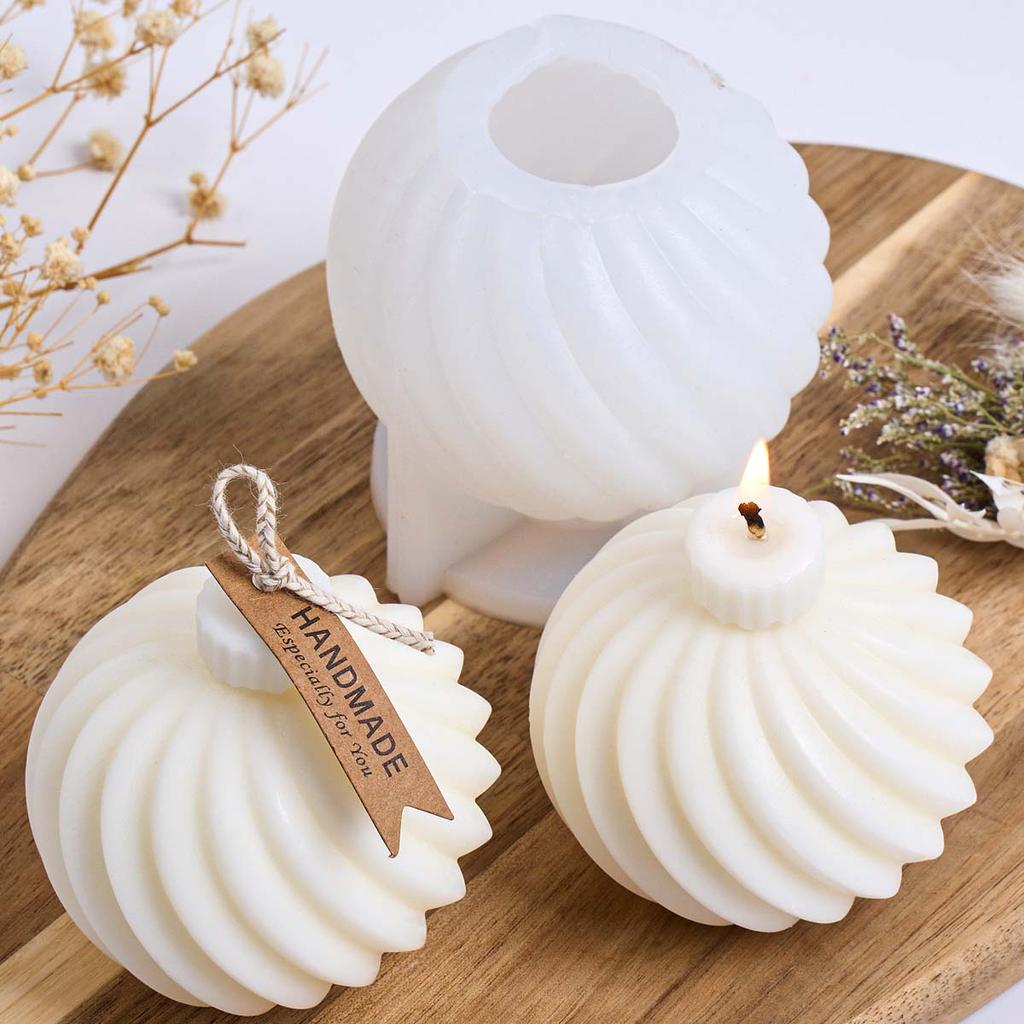 Diagonal Stripes Silicone Candle Mold DIY Scented Candles Rotate Ball Craft Molds Soap Resin Plaster Making Home Decor Supplies