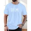 Men's T-Shirt 100% Cotton Summer Casual Soft Creative Letter Print Round Neck Breathable Short Sleeve T-Shirts
