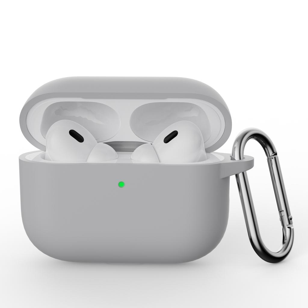 Solid color silicone one-piece earphone case for AirPods PRO1 Bluetooth earphone case with hook