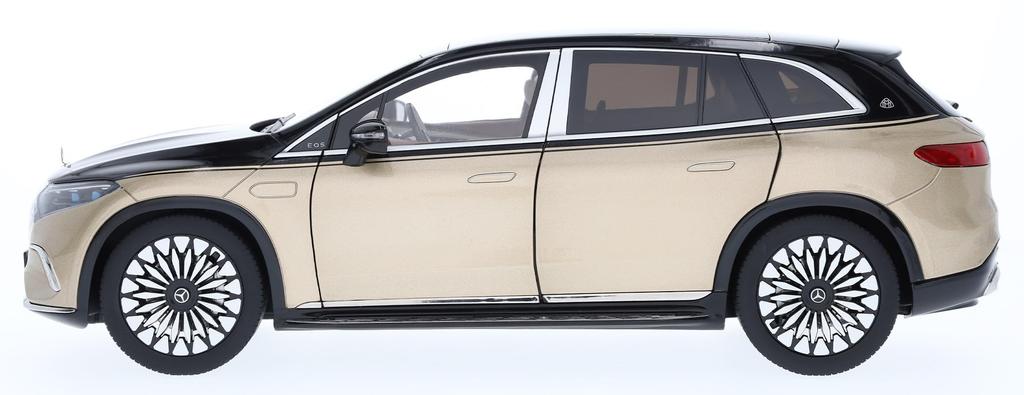 [Mercedes-Benz Collection] Genuine EQS SUV (MMZ296) Obsidian Black/Designo Kalahari Gold 1/18 Scale Model