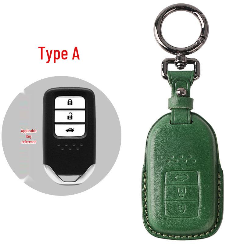 Genuine Leather Key Case for Honda Civic 11th Gen, Accord, Lingpai, Crown Road, CRV - Handmade Cowhide Key Bag