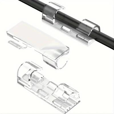 Self-Adhesive Scratch Free Portable Desk Tidy Storage Fixed 20pcs/set No Drill Cord OrganizerHolder Holder Secure Cable Drop Clip  Pet Supplies