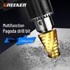 "Green Forest Pagoda Drill Bit, Stainless Steel Metal Hole Opener, Alloy Electric Step Drill Bit"