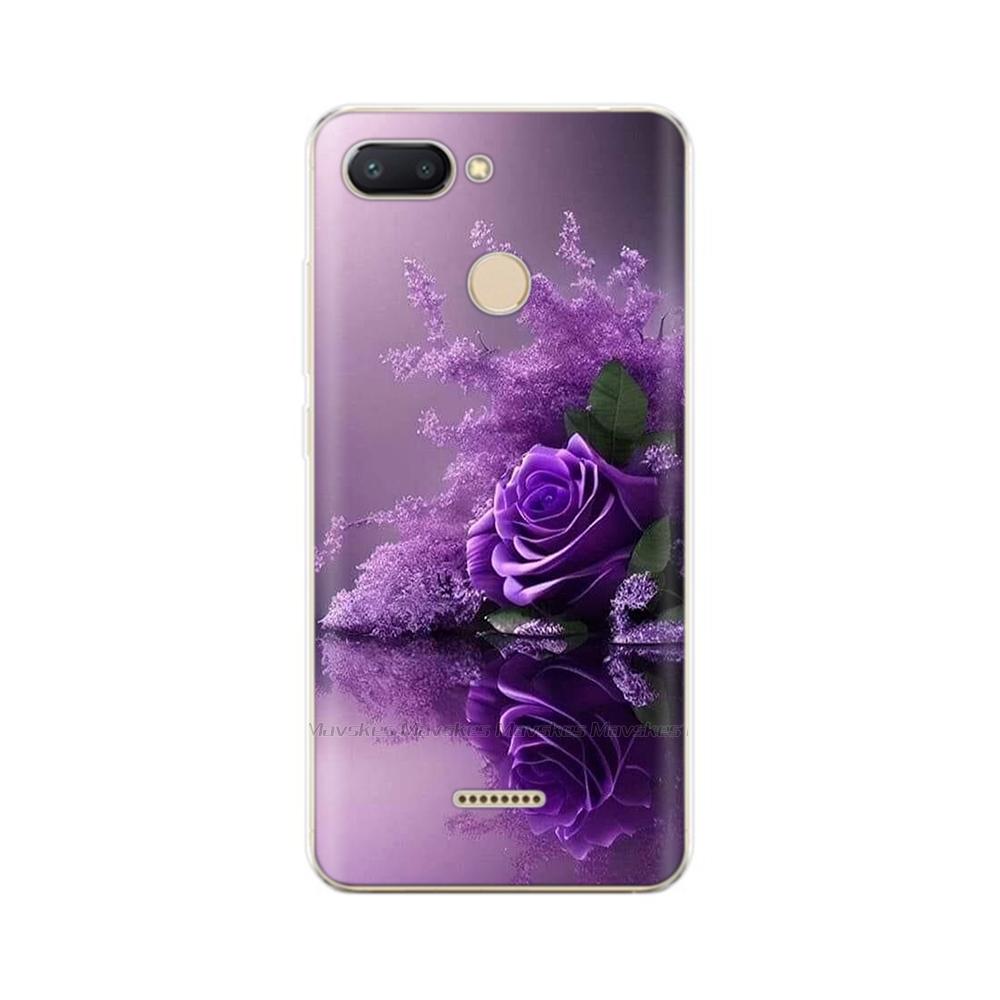 For Redmi 6 Phone Cover Transparent Silicone TPU Protective Cats Flower Print Covers Case For Xiaomi Redmi 6 6A Redmi6 Funda