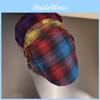Retro Artistic Check Pattern Cap For Women Winter Fashion Breathable Hat Warm