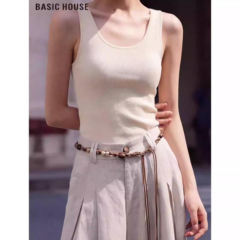 Basic House Women s U-Neck Knit Camisole Top S