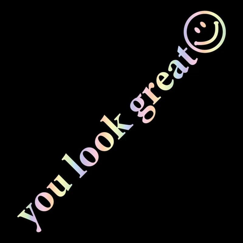 

You Look Great Text Design PVC Car Stickers and Decals Car Mirror Decorate Accessories Stickers Waterproof PVC Vinyl Decals