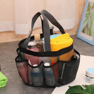 Handheld Mesh Beach Bag for Makeup Travel Storage Toiletries Large Capacity Portable Multi Pocket Beach Bag Swimming Bag