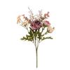 Multicolor Simulation Rose Flower Silk Petals Faux Floral Bouquet Fake Flower  Bride Bouquet