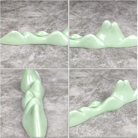 TOYANDONA Calligraphy Brush Holder Rack Paint Ceramic Brush Rest with Wave Design for Chinese Calligraphy Practice Supplies Beginner