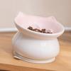 Ceramic Tall Footed Slow Eating To Prevent Choking Pet Bowls, Anti Overturning Oblique Mouth, Neck Protection, Dog Cat Bowl, 1Pc