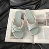 Flat-bottomed one-word tow shoes female French bow exquisite fairy style 2025 summer outer wear new non-slip cool slippers