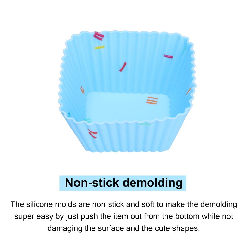 20 Stück Bäckerei Tragbar Wiederverwendbar Cupcake-Förmchen Antihaft Muffin Backförmchen Gebäck Silikonform DIY Basteln Backgeschirr