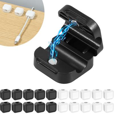 20Pcs Magnetic Cable Clip Cable Holder Self-Adhesive Under Desk Usb Charging Line Winder Bedside Table Organizer Office Home
