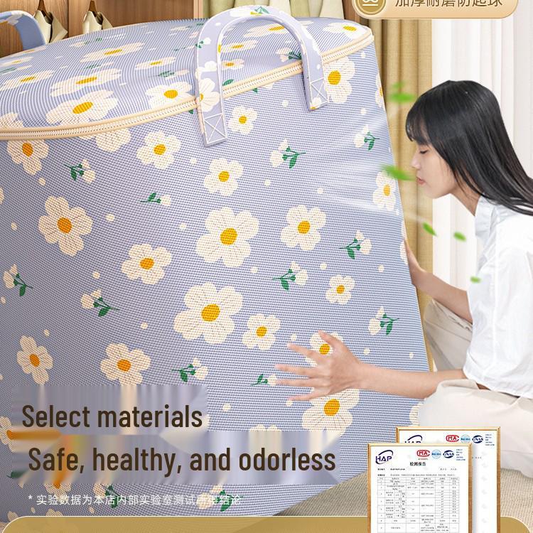 Large Capacity Dustproof, Moisture & Mite-Proof Cotton Quilt Storage Bag for Wardrobe