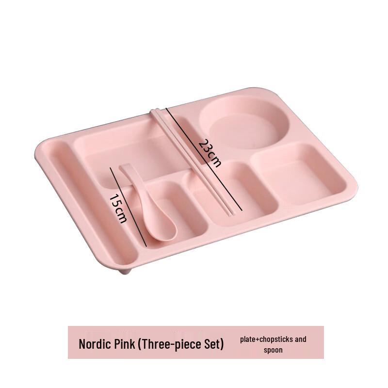 Wheat Straw Divided Lunch Plate with Bowl Set