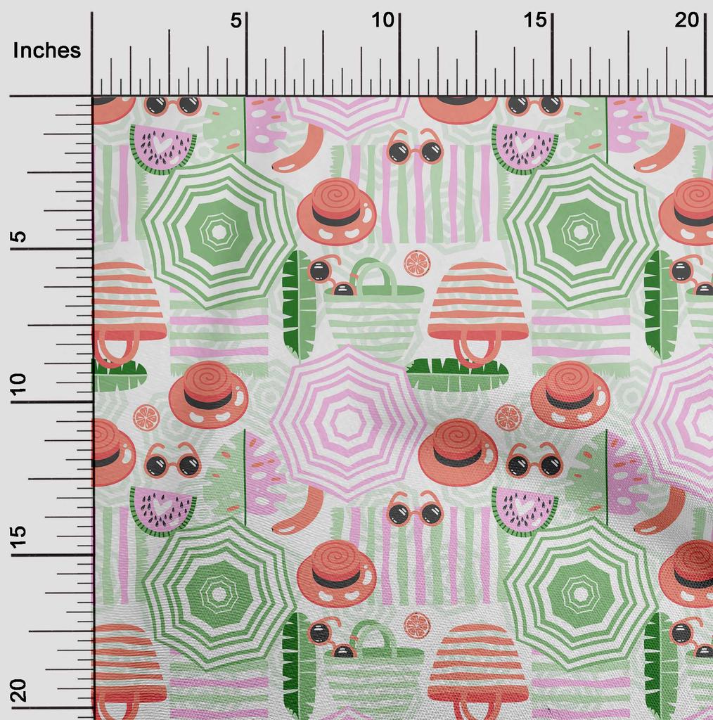 oneOone Cotton Flex Grün Stoff Strandkleid Material Stoff Druckstoff Meterware 40 Zoll