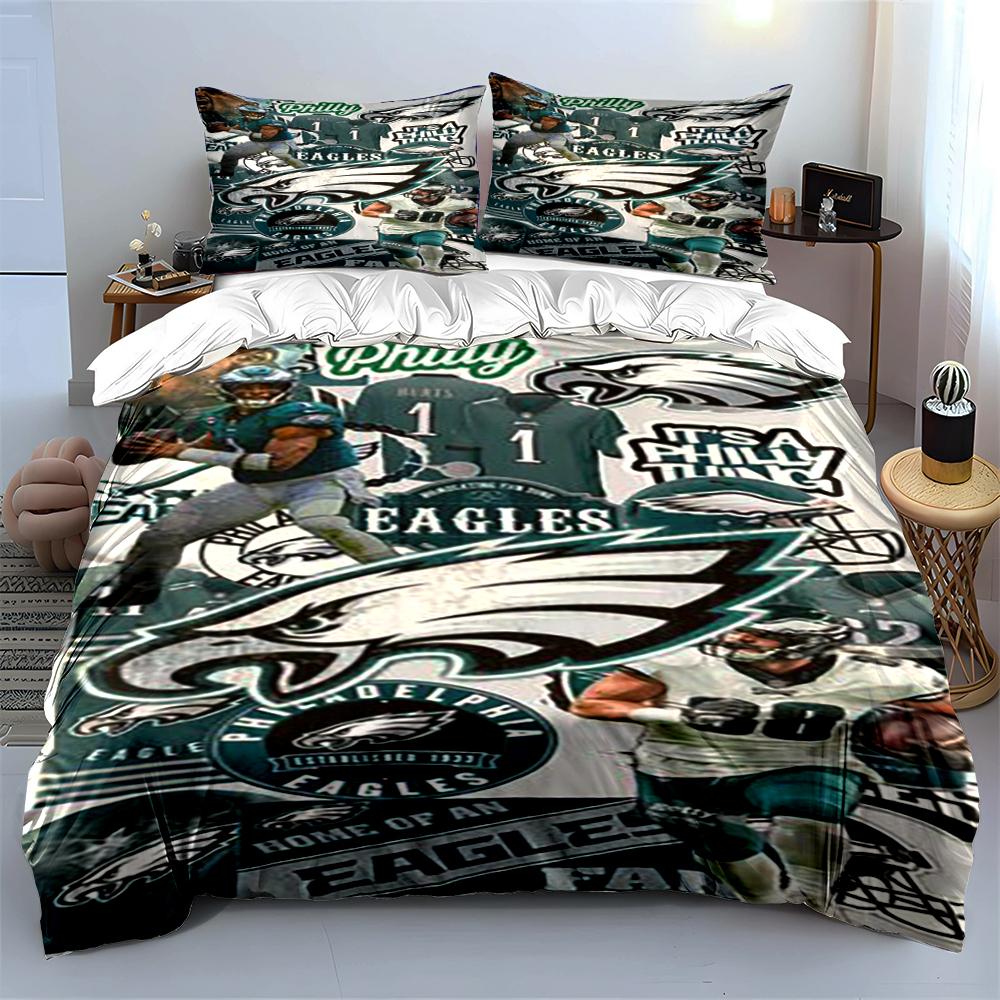 "Philadelphia Eagles Football Themed Bedding Set (1 duvet cover, 2 pillowcases, duvet not included)"