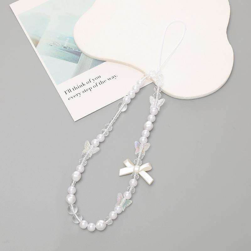 New Floral Fragrance Style Phone Chain with Beaded Pendant and Anti-Drop Lanyard for Women