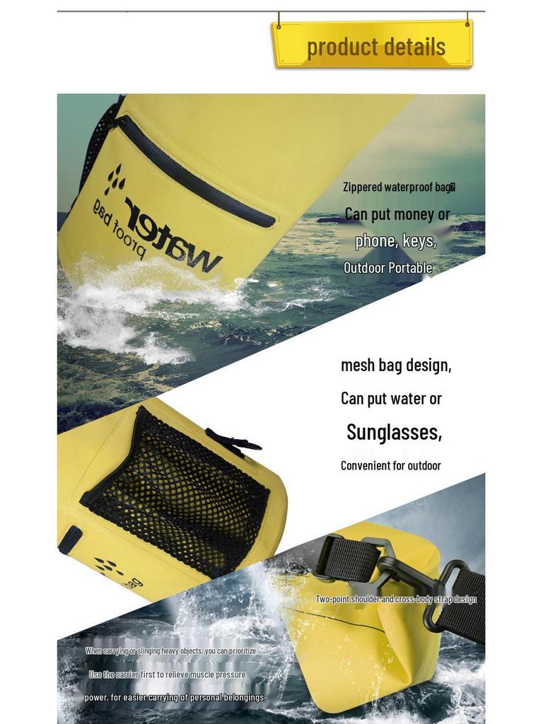 Waterproof PVC Rafting and Beach Zipper Pocket Bag
