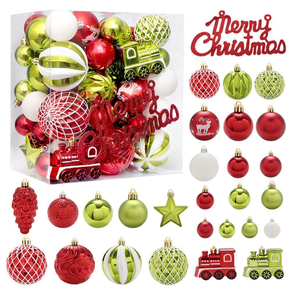 65pcs Delicate Christmas Tree Decoration Pendant Shatterproof Hanging Ornament  Party
