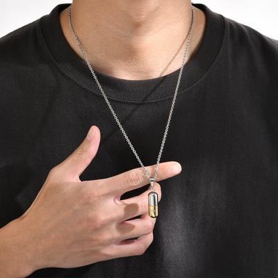 Collane Flacone Pillole per Uomo Donna, Collane con Ciondolo Croce Acciaio Inossidabile, Gioielli Medici Regali per Paziente
